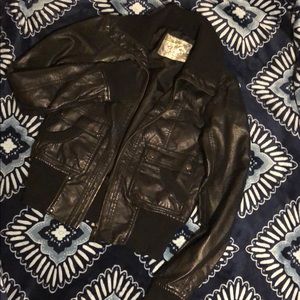 Black leather jacket